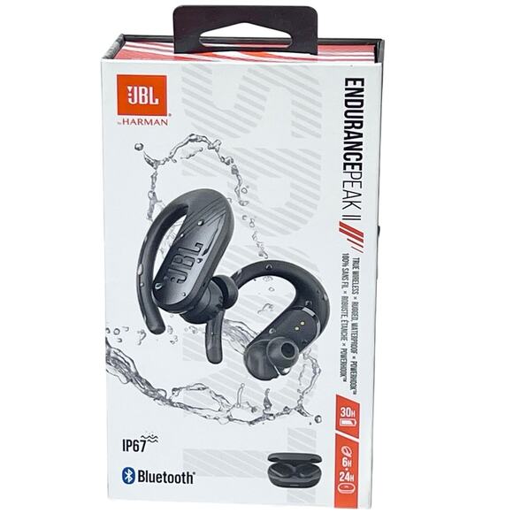 JBL Earbuds Endurance Peak II Wireless Waterproof Sports Black Used - Picture 1 of 11